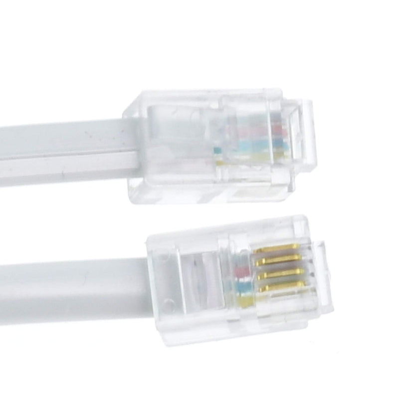 [Australia - AusPower] - RJ11 4P4C Modular Telephone Handset Cable Receiver Coil Cord Wire (10 Feet, white) 10 ft 