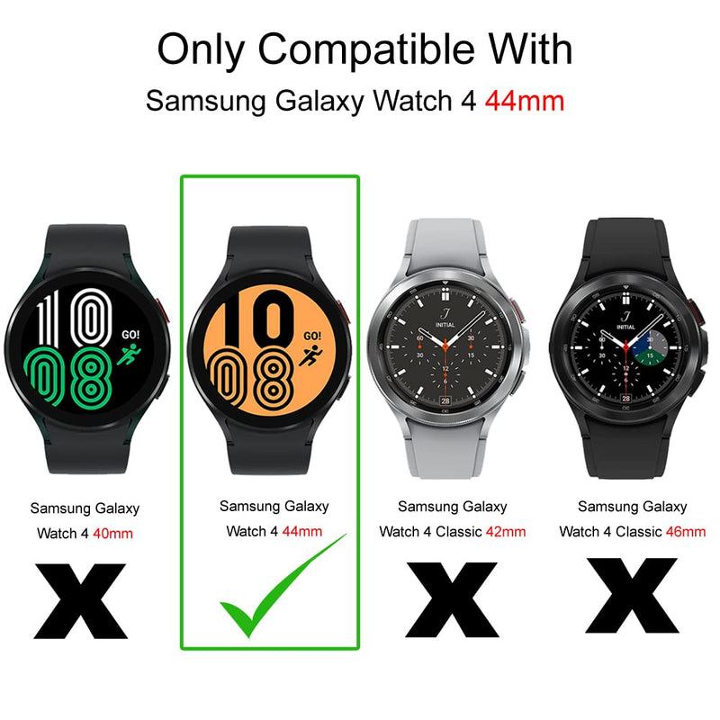 [Australia - AusPower] - 4 Pack For Samsung Galaxy Watch 4 44mm Smart Watch Tempered Glass Screen Protector, 9H Hardness, 2.5D, Anti Scratch, HD Clear 