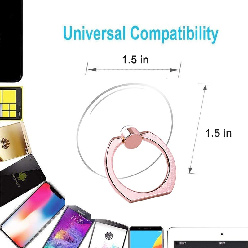 [Australia - AusPower] - Cell Phone Ring Holder Stand Transparent Finger Grip Loop 2 Rose Gold 2 Silver (Round) 