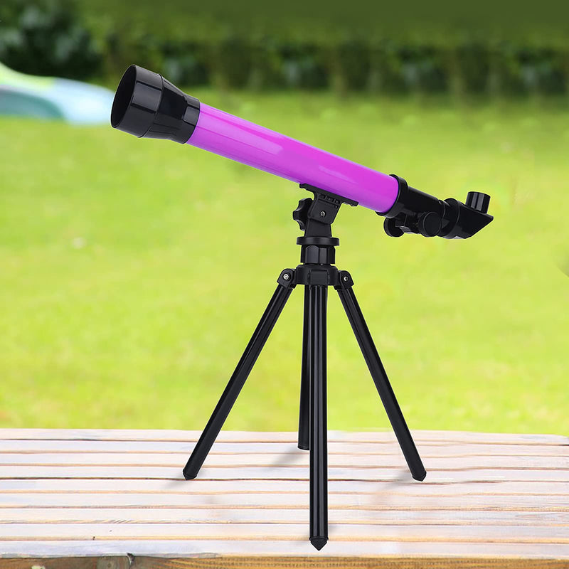 [Australia - AusPower] - Children's HD Telescope for Beginners, with 20X/40X/60X Interchangeable Eyepieces, Foldable Adjustable Tripod Space Astronomical Telescope(Purple) purple 