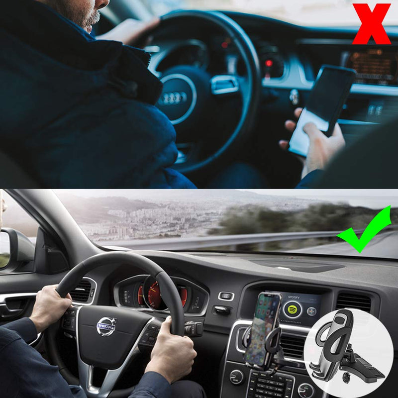 [Australia - AusPower] - woleyi Phone Holder for Car CD Slot, Universal CD Slot Phone Mount for iPhone 11 Pro Max/11/XS Max/XS/XR/X/8 Plus/8/7 Plus/7/6S/SE, Samsung, Huawei, Nokia, LG, HTC and Other 3.5-6.8" Cell Phone 