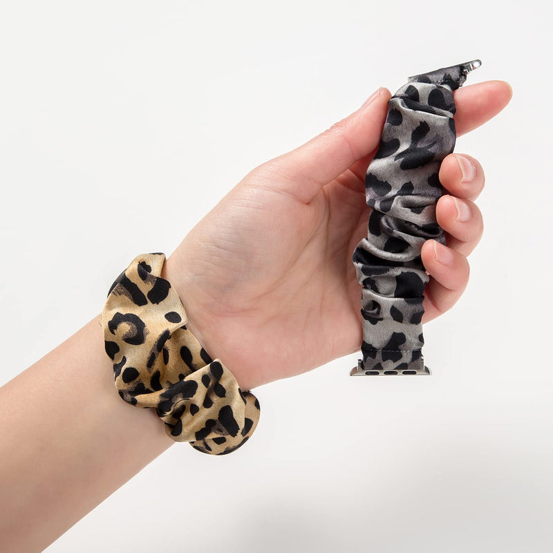[Australia - AusPower] - 3/2 Packs Compatible with Apple Watch Band Scrunchies 38mm 41mm 42mm 40mm 44mm 45mm for Women,Elastic Flower Leopard Bracelet Wristband Compatible for Apple iWatch Series 7 6 5 4 3 2 1 SE,Soft and Easy to Wear 38mm/40mm/41mm M/L Marble/Tree/Blue 