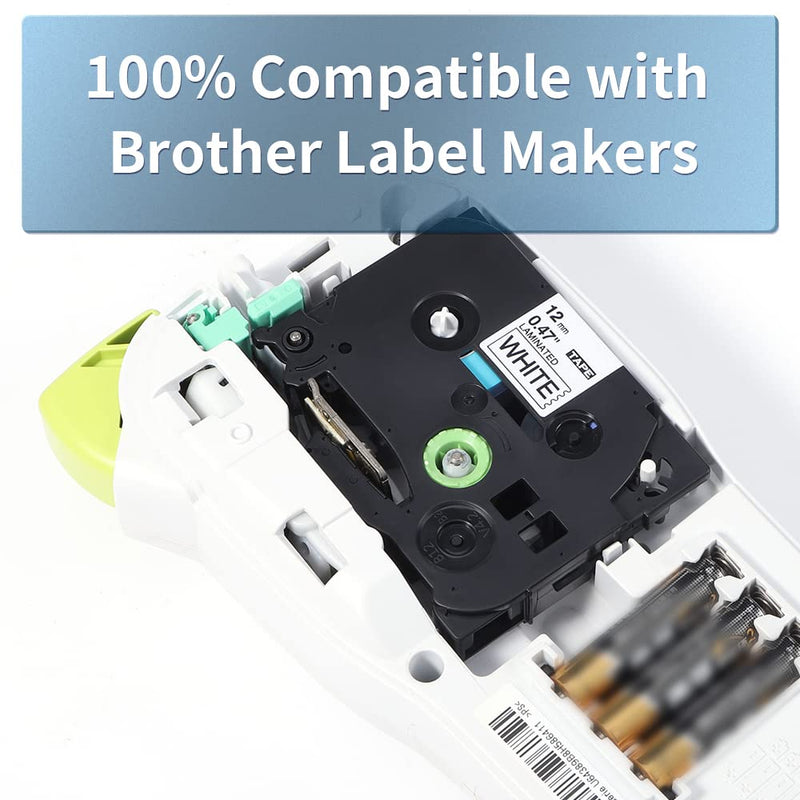 [Australia - AusPower] - Replacement for Brother Label Maker PT-H110 PT-D210 Tape TZe TZ 12mm 0.47 Laminated Ptouch Label Tape Compatible with Brother P-Touch Label Maker Tape Refills 1/2 Inch x26.2 Ft , 6 Color 