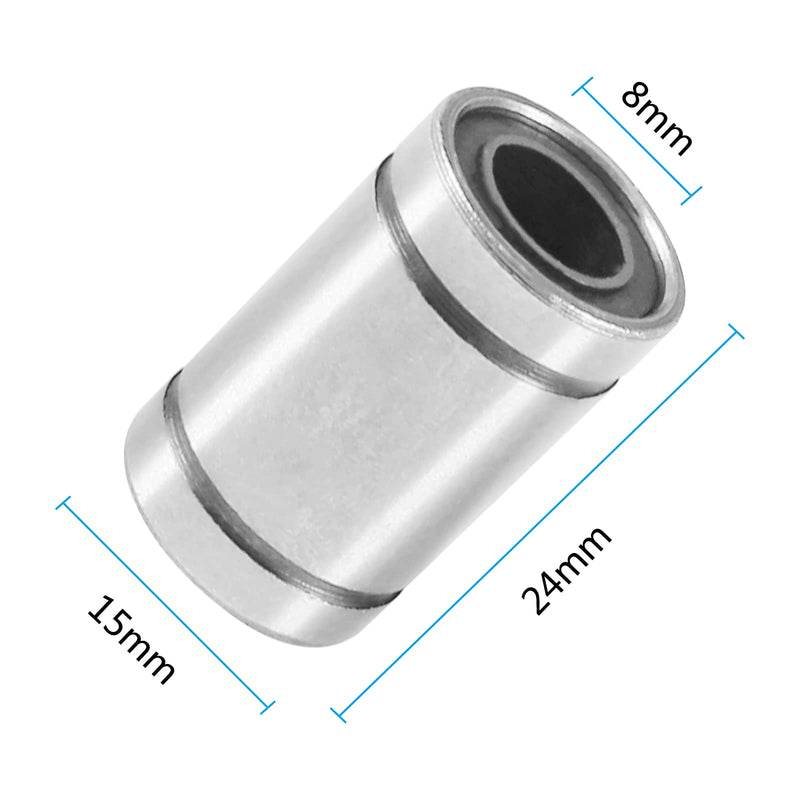[Australia - AusPower] - QCCAN 12PCS LM8UU Linear Ball Bearings, Linear Bushing with Double Side Rubber Seal Great for CNC, 3D Printer 