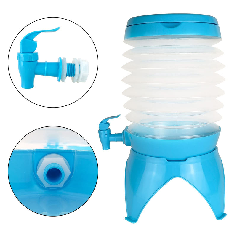 [Australia - AusPower] - GOOCHOO 5.5L Drink Dispenser, Lemonade Juice Beverage Dispenser with Spigot for Outdoor Party, Portable, Collapsible, Clear-Drink Jar Containers (Blue) Blue 