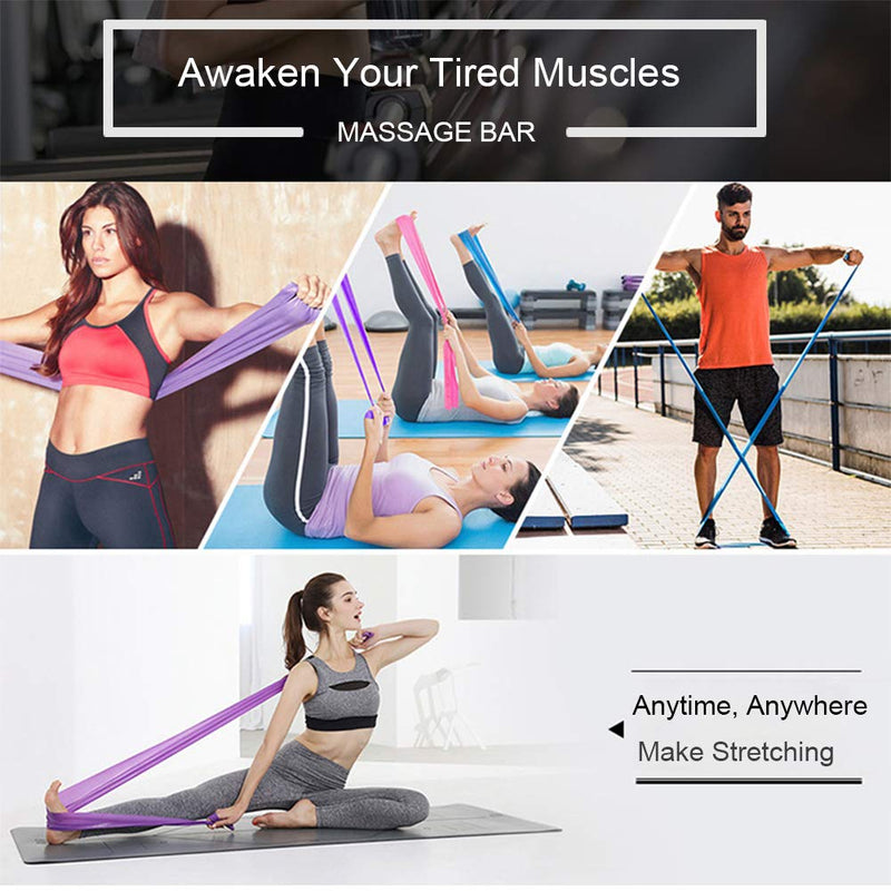 [Australia - AusPower] - Resistance Bands Set, 3 Pack Professional Latex Elastic Bands for Home or Gym Upper & Lower Body Exercise, Physical Therapy, Strength Training, Yoga, Pilates, Rehab, Blue & Purple & Pink 