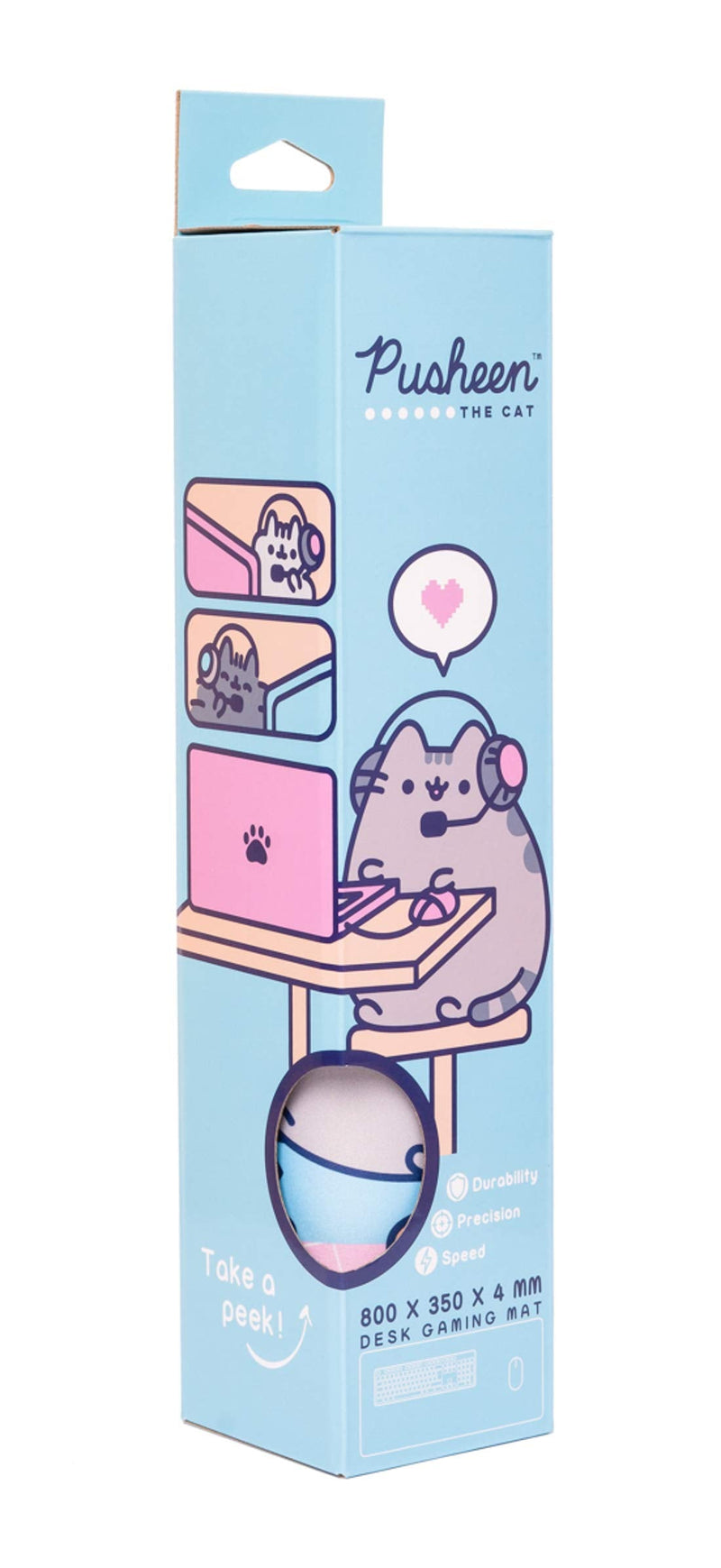 [Australia - AusPower] - Official Pusheen Rose Collection XXL Mouse Mat - Desk Pad - 31.5" x 13.78" Non-Slip Rubber Base Mouse Pad, Gaming Mouse Pad, Keyboard Mouse Mat, Waterproof Mouse Mat 