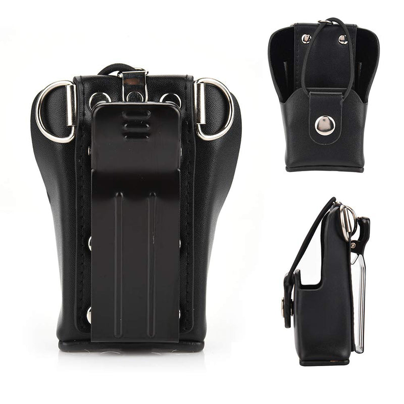 [Australia - AusPower] - Bewinner Leather Radio Bag Leather Case Cover for Motorola GP328plus/GP338plug/GP344/GP388 Walkie Talkie Radio with Lanyar Radio Pouch Back Clip PU Leather Walkie Talkie Carrying Case 