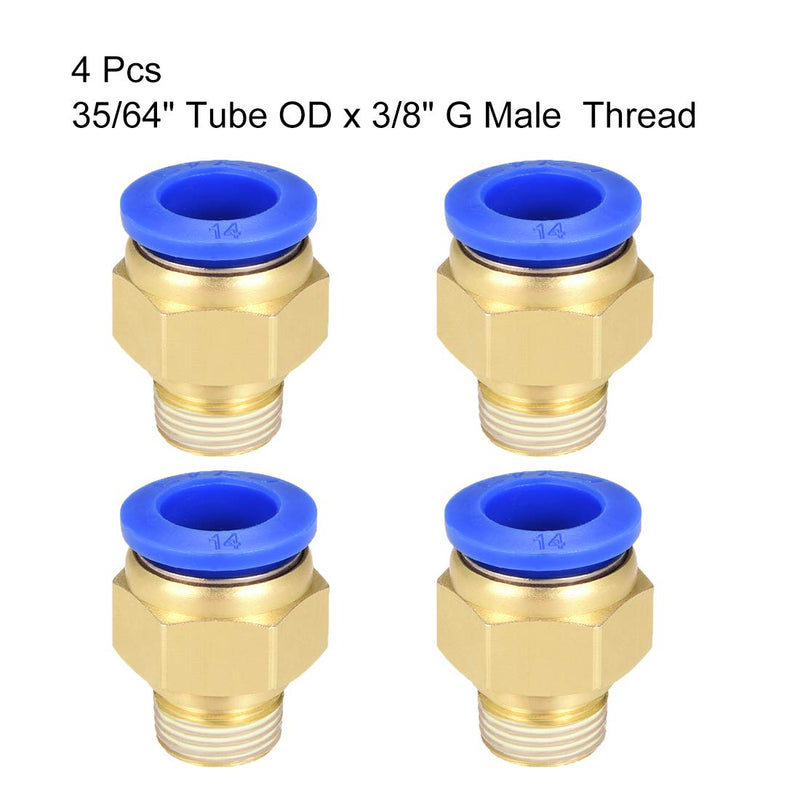 [Australia - AusPower] - uxcell Straight Pneumatic Push to Quick Connect Fittings G3/8 Male x 14mm Tube OD 4pcs 