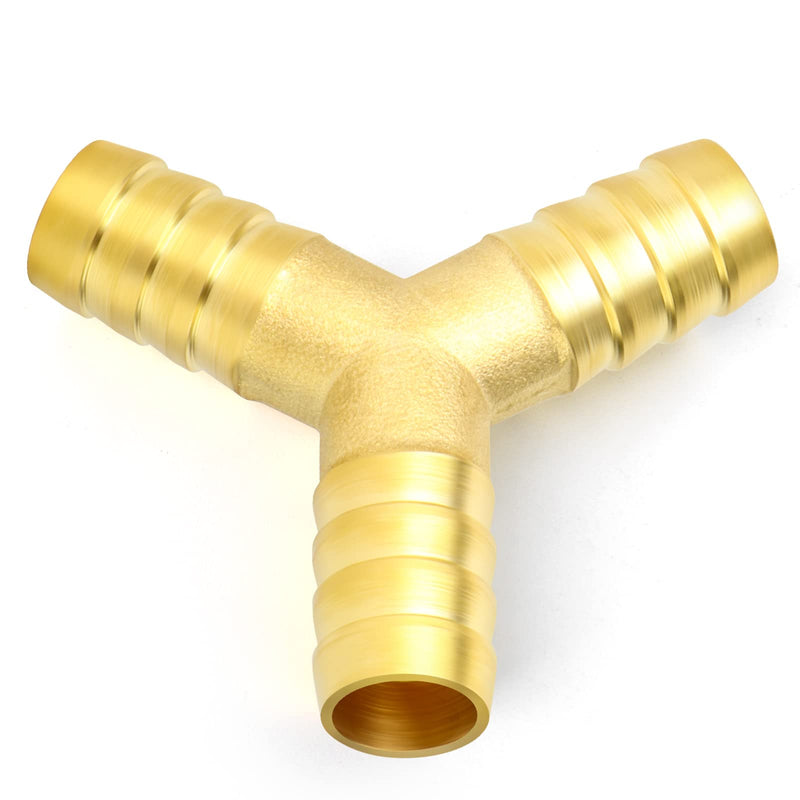 [Australia - AusPower] - GASHER 5Pcs 1/2 Inch Brass Hose Barb, 3-Way Y-Shaped Hose Fitting Intersection/Split Brass Water/Fuel/Air 1/2" Barb 5 