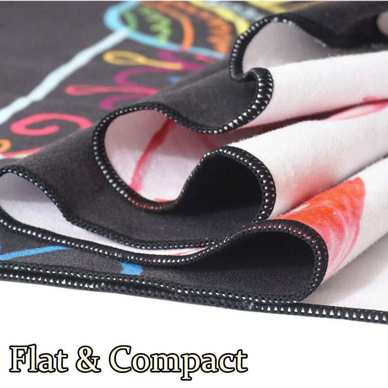[Australia - AusPower] - Microfiber Sand Free Beach Towel-Quick Fast Dry Super Absorbent Oversized Lightweight Big Large Towels Blanket for Travel Pool Swimming Bath Camping Adult Women Men Body Black Elephant Flamingo 