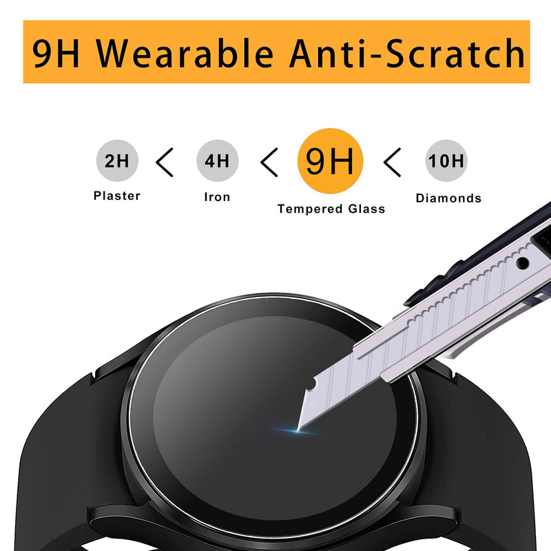 [Australia - AusPower] - (3 Pack) Samsung Galaxy Watch 4 (44mm) Screen Protector, Sapnio 9H Hardness Tempered Glass Self-adhesive Anti-scratch Bubble Free Anti-Fingerprint Easy Install Screen Protector for Samsung Galaxy Watch 4 (44mm) Smartwatch 