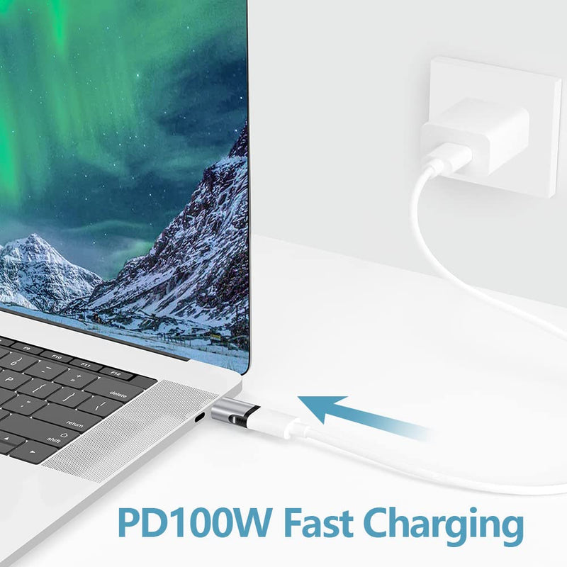 [Australia - AusPower] - Magnetic USB C Adapter 24 Pin Mini Magnetic USB C Adapter Straight Male to Female Connector 100W PD Fast Charge 20Gbs Data Transfer USB3.1 
