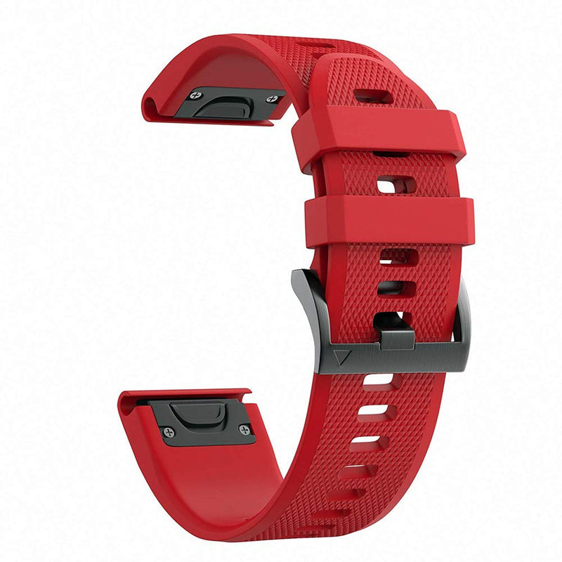 [Australia - AusPower] - Digit.Tail 26mm Replacement Adjustable Silicone QuickFit Band Sport Bracelet Strap for Garmin Fenix 6X/Fenix 6X Pro, Fenix 5X/Fenix 5X Plus/3 Zafiro HR, Foretrex 601/701, Quatix 3 Smartwatch (Red) Red 