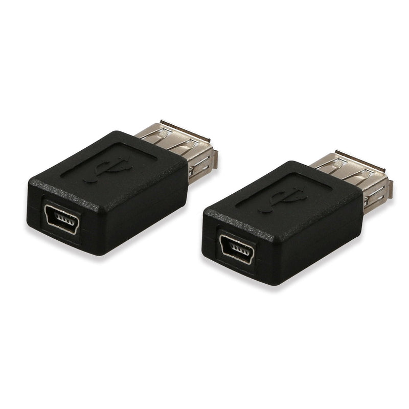 [Australia - AusPower] - Electop 2 Pack USB 2.0 A Female to USB B Mini 5 Pin Female Adapter Converter 
