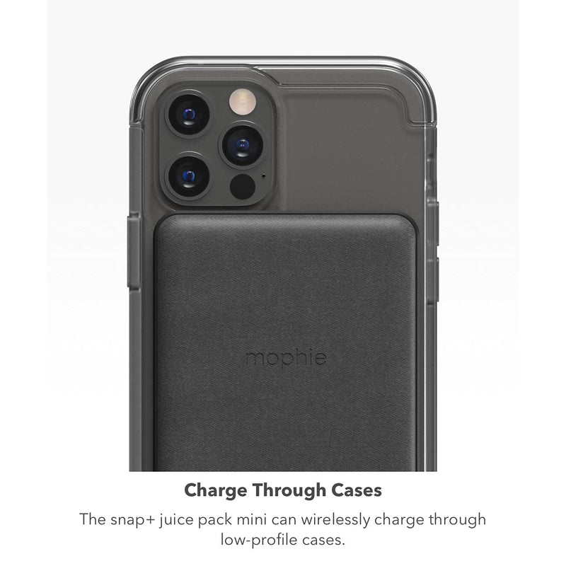 [Australia - AusPower] - mophie snap+ juice pack mini - Magnetic and portable wireless charger containing a 5,000mAh internal battery. - Black 