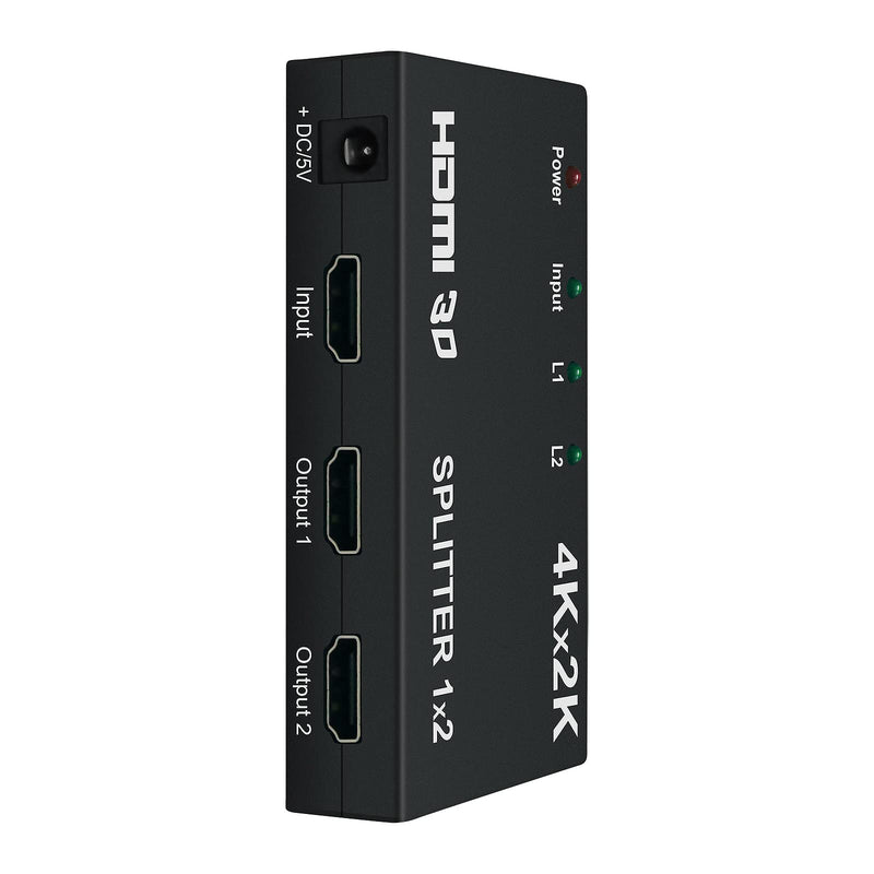 [Australia - AusPower] - DTECH 4K HDMI Splitter 1 in 2 Out High Speed Ultra HD 4K30Hz 3D Full HD 1080p Video and Audio Screen Duplicator Mirror Box for TV Laptop Monitor HDTV, Power Adapter Included, 50ft Distance 