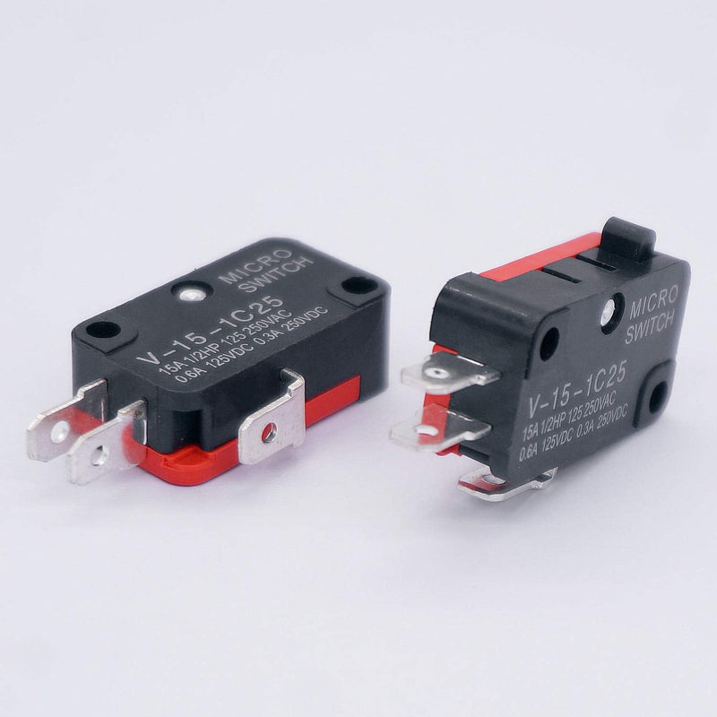 [Australia - AusPower] - Twidec/6Pcs Snap Action Button Micro Limit Switch 125V/250V 16A SPDT for Microwave Oven Door Arcade V-15-1C25 