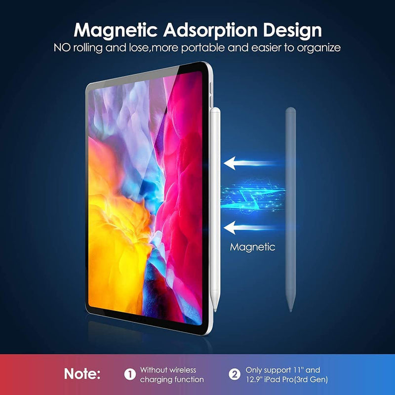 [Australia - AusPower] - SLAUNT Stylus Pen for iPad Active Pencil with Palm Rejection Compatible with (2018-2021) Apple iPad 6/7/8th,iPad Pro(11/12.9 Inch), Mini 5th, Air 3/4th Apple iPad Pro Pen Writing Drawing 
