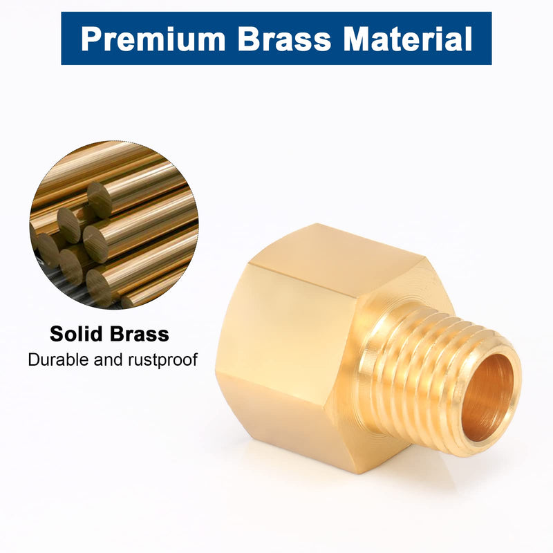 [Australia - AusPower] - BathAce Brass Pipe Fitting, Heavy Duty Metal Thread Solid Brass Reducer Adapter Pipe Reducing Connector, 2 Pack (1/4 Male Pipe x 3/8 Female Pipe) 1/4 Male Pipe x 3/8 Female Pipe 