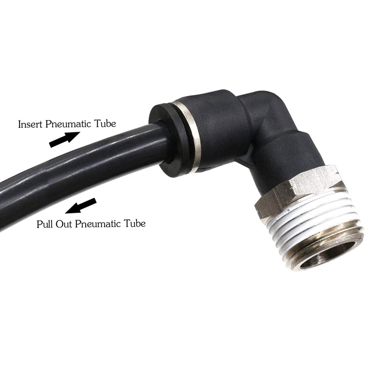 [Australia - AusPower] - 1/4 Elbow Push to Connect Fittings,CEKER 1/2 OD Tube to 1/4 NPT Male Thread 90 Degree Air Lines Fittings 1/4 Quick Connect Push In Fittings Pneumatic Fittings 2Packs 1/2" OD X 1/4" MNPT 2 