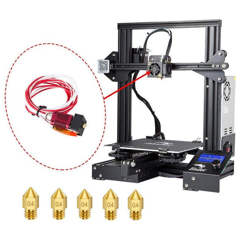 [Australia - AusPower] - 3D Printer Parts Ender 3 Hotend Assembled Ender 3 Pro Extruder Kit 24V 40W for Creality Ender 3 / Ender 3 Pro/Ender 3 V2 with Silicon Cover and 0.4mm Nozzles 
