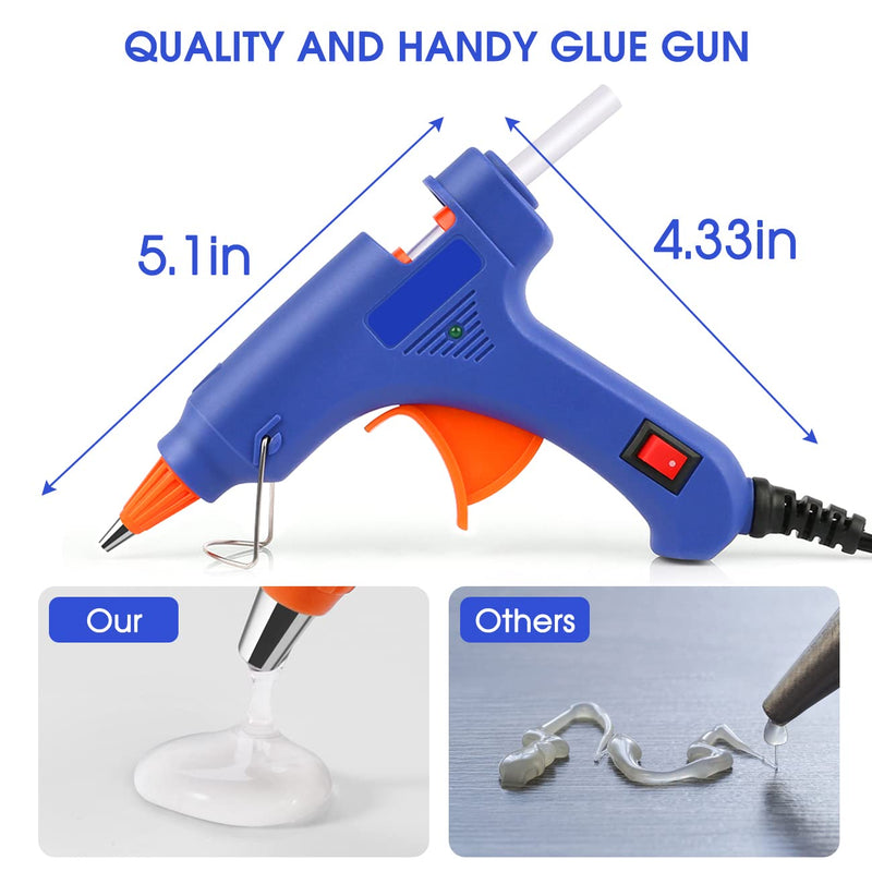 [Australia - AusPower] - Assark Glue Gun, Mini Hot Glue Gun Kit with 30 Glue Sticks for School Crafts DIY Arts Quick Home Repairs, 20W, Blue 
