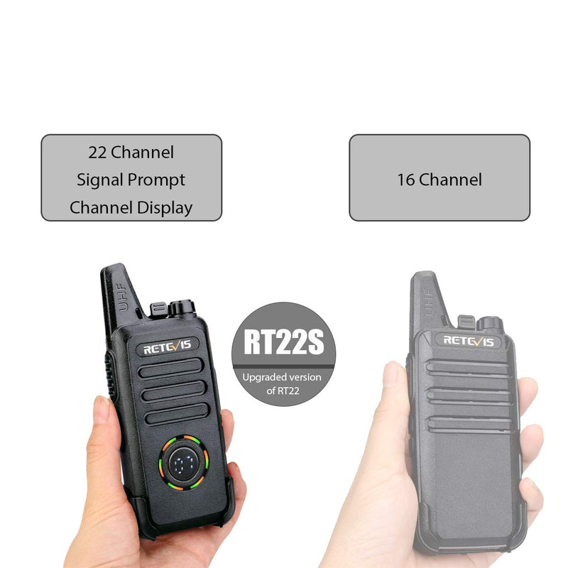 [Australia - AusPower] - Retevis RT22S Walkie Talkies Rechargeable VOX 22 Channel Alarm Channel Signal Display Two Way Radio for Adults(2 Pack) 