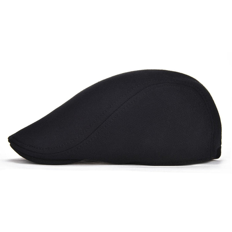 [Australia - AusPower] - FEINION 2 Pack Men Cotton Newsboy Cap Soft Fit Cabbie Hat Black/Dark Grey 