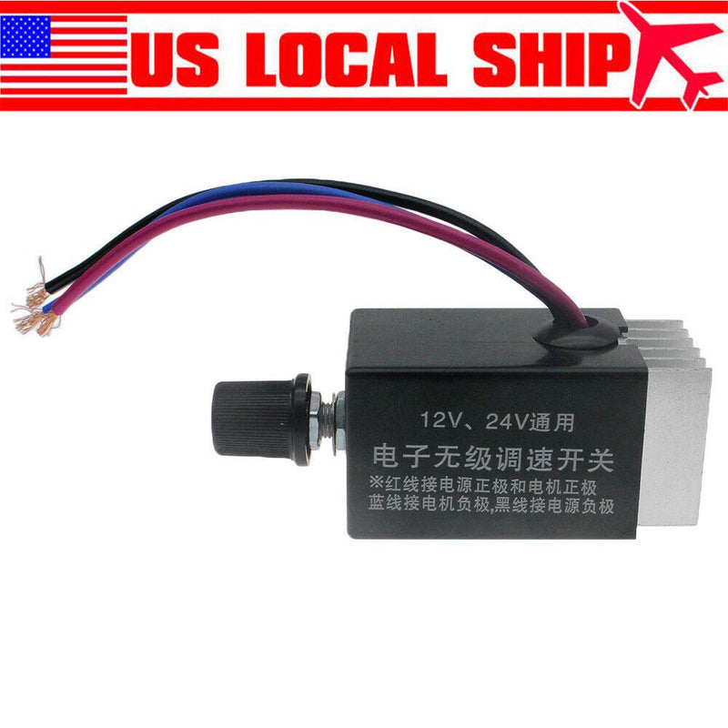 [Australia - AusPower] - Kqiang Universal 12V 24V DC Motor Speed Controller Switch， Electronic Stepless Speed Regulator Switch for Automobile Car Truck Fan HeaterControl 