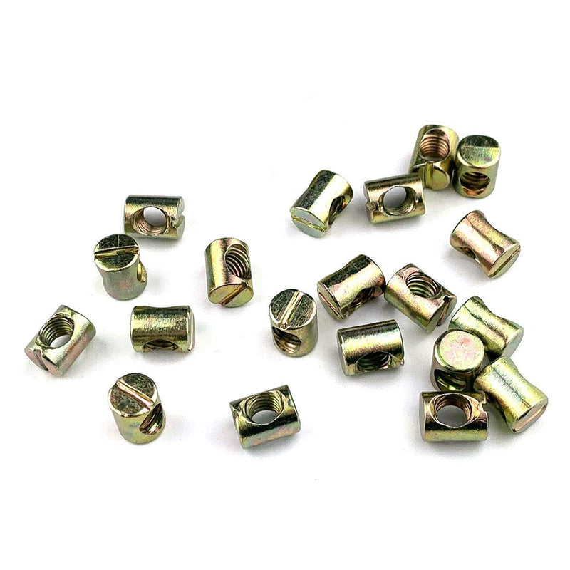 [Australia - AusPower] - Asayu 20 Pack M8 Barrel Nuts Cross Dowels Slotted Nuts for Furniture Beds Crib Chairs 
