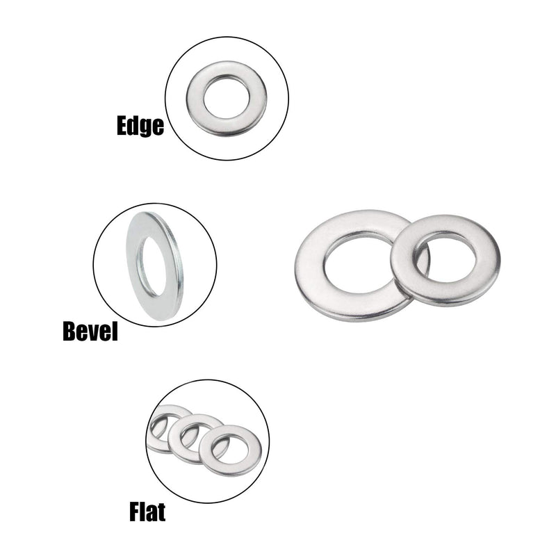 [Australia - AusPower] - DYWISHKEY 700Pcs 9 Sizes Stainless Steel Flat Washers Assortment Kit (M2 M2.5 M3 M4 M5 M6 M8 M10 M12) 