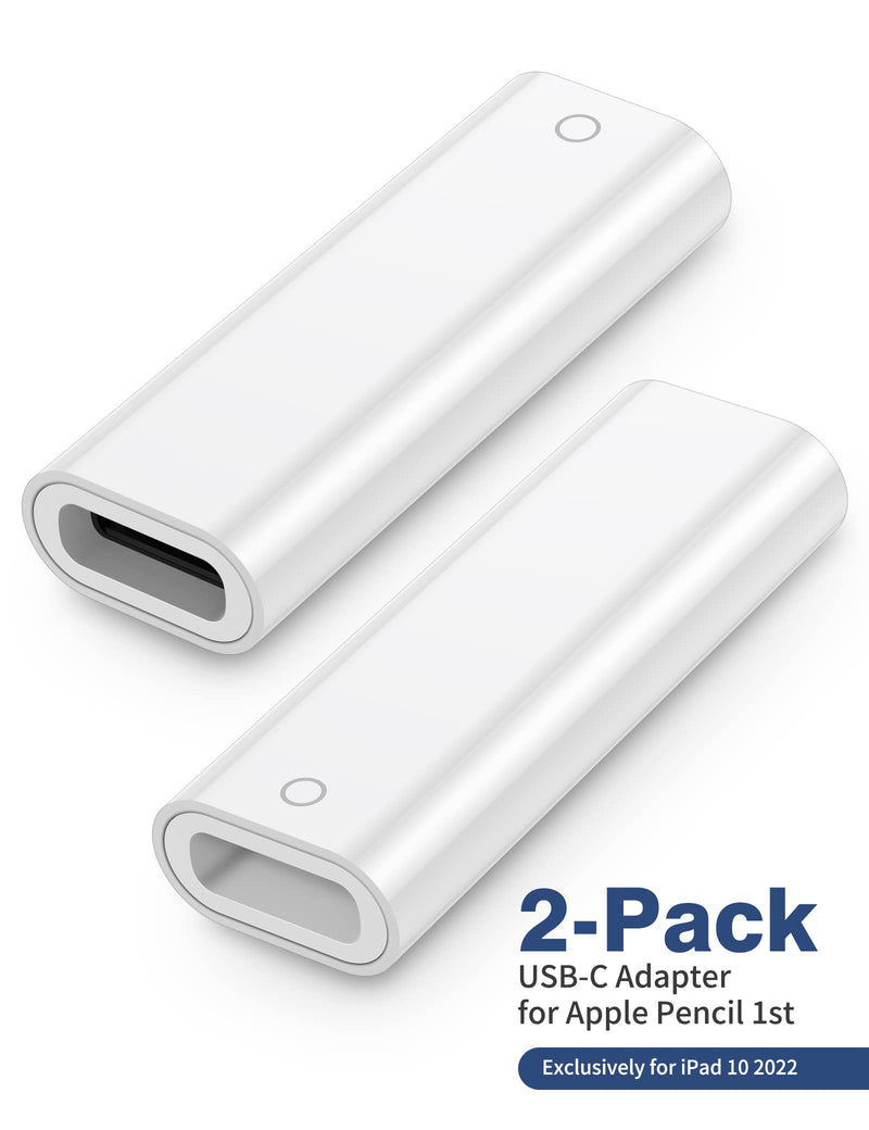[Australia - AusPower] - 2-Pack USB C to Pencil 1st Gen Adapter, USB-C Female to for Lightning Female Adapters for Apple Pen 1 Generation Type C iPencil Charging Adapter for iPad 10 2022 Bluetooth Pairing Charger Converter 