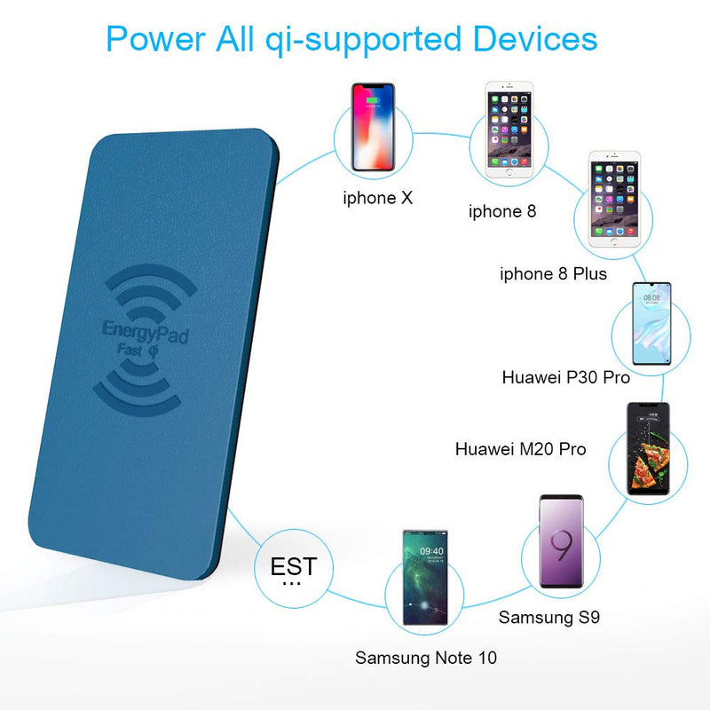 [Australia - AusPower] - Wireless Charger, EnergyPad Qi-Certified Fast Wireless Charging pad Compatible with iPhone Xs Max/airpod 2 / XS/XR/X / 12/13, Samsung Galaxy Note10 / S10 / 9 / S9 / S9 Plus /S8(No AC Adapte) 