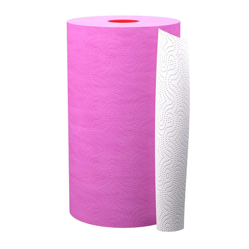 [Australia - AusPower] - Renova 2 Ply Double Faced Red Label Paper Kitchen Towel, Fuchsia, Pink, 120 Sheets 