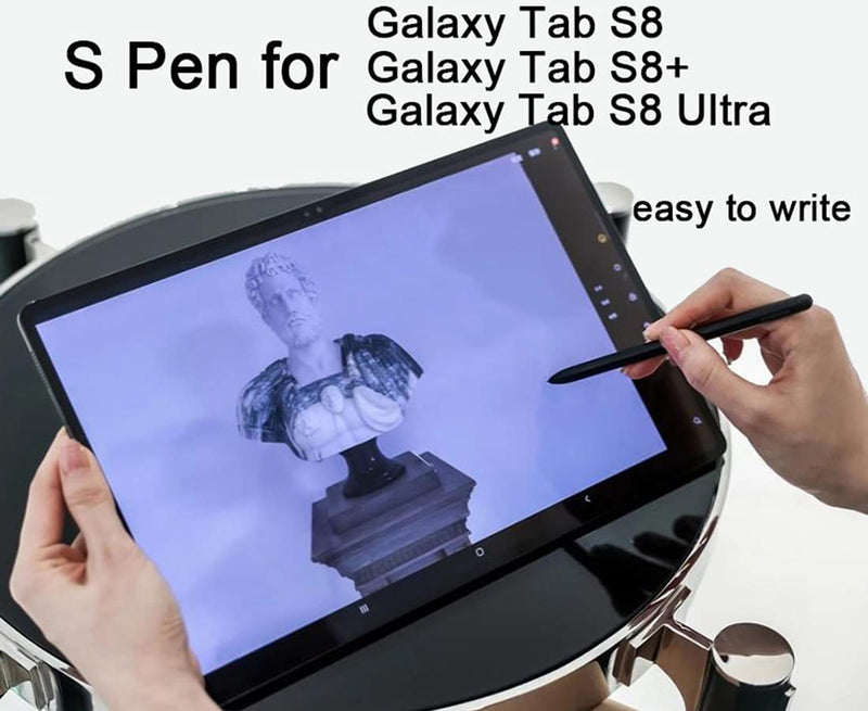 [Australia - AusPower] - Galaxy Tab S8 Stylus Pen (with Bluetooth) Replacement for Samsung Galaxy Tab S8, Tab S8+, Tab S8 Ultra Touch Stylus S Pen + Tips/Nibs (Black) Black 