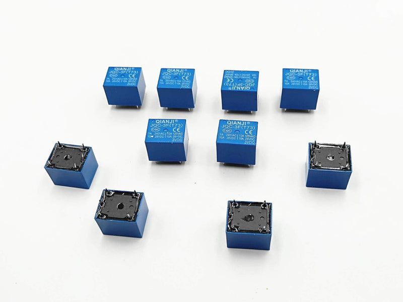 [Australia - AusPower] - LUOYIMAO General Purpose Relay 10 pcs DC 3V Coil 5 Pins SPST Power Relay JQC-3F 