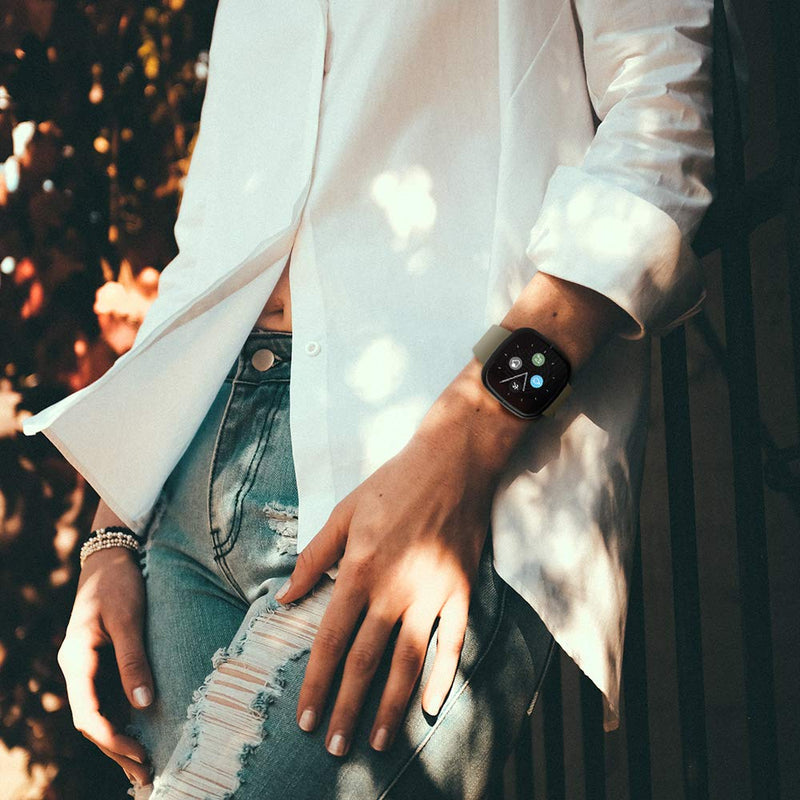 [Australia - AusPower] - OMEE Sense Bands Compatible with Fitbit Sense & Fitbit Versa 3, 3 Pack Soft TPU Sport Strap Replacement Wristband Accessories Women Men for Fitbit Sense & Versa 3 SmartWatch 