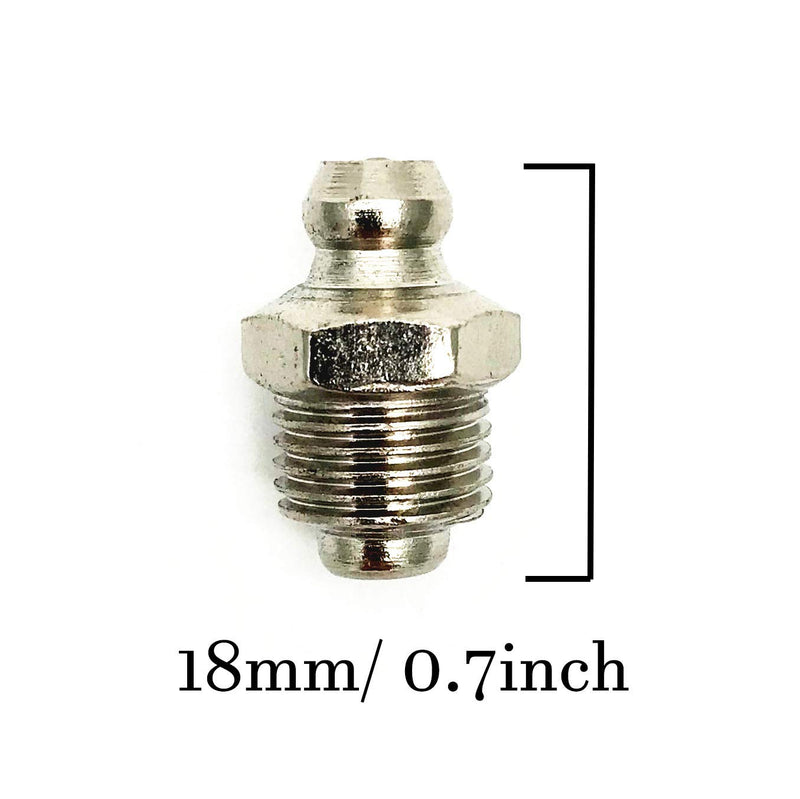 [Australia - AusPower] - XMHF Silver Tone M8 5/16" Male Thread Straight Grease Nipple Zerk Fitting Nozzle 30Pcs 