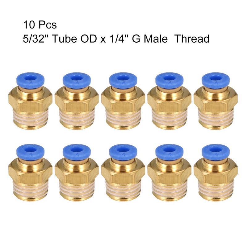 [Australia - AusPower] - uxcell Straight Pneumatic Push to Quick Connect Fittings G1/4 Male x 4mm Tube OD 10pcs 