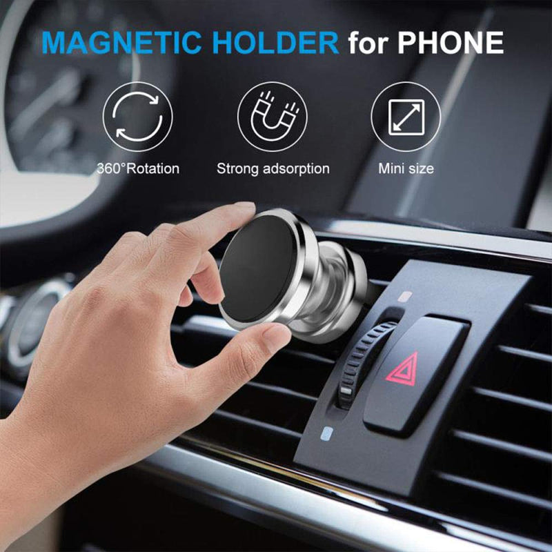 [Australia - AusPower] - AsgenoX Universal Magnetic Phone Holder for Car, Super Strong Car Air Vent Mount Holders -Silver 