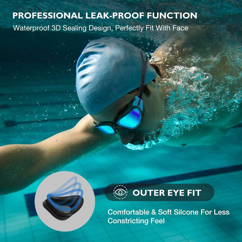 [Australia - AusPower] - OMID Swim Goggles, Comfortable Polarized Anti-Fog Swimming Goggles for Adult 