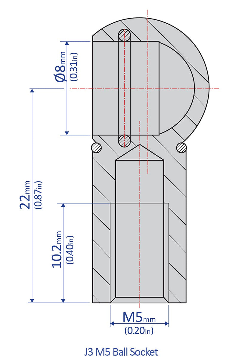 [Australia - AusPower] - Bansbach Easylift 27910 J3 M5 Ball Socket Endfitting, Steel, Right Hand Thread 