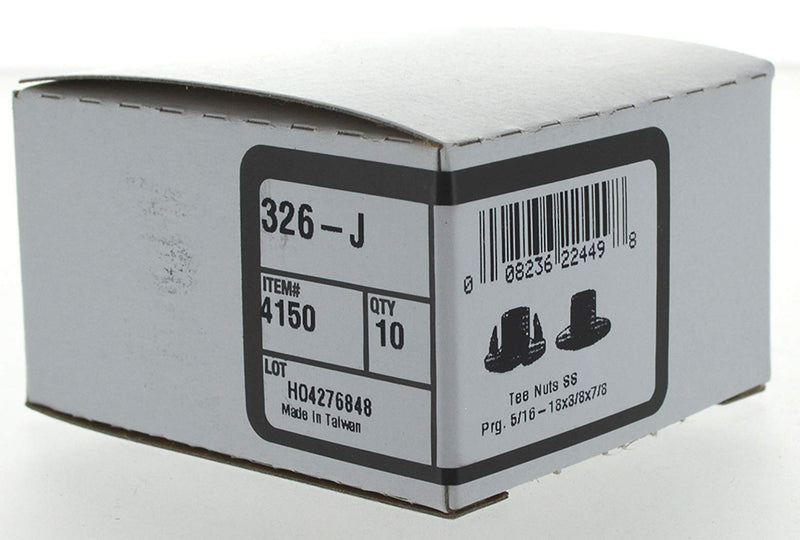 [Australia - AusPower] - The Hillman Group The Hillman Group 4150 5/16-18 x 3/8 x 7/8 in. Stainless Steel Pronged Tee Nut (10-Pack) 