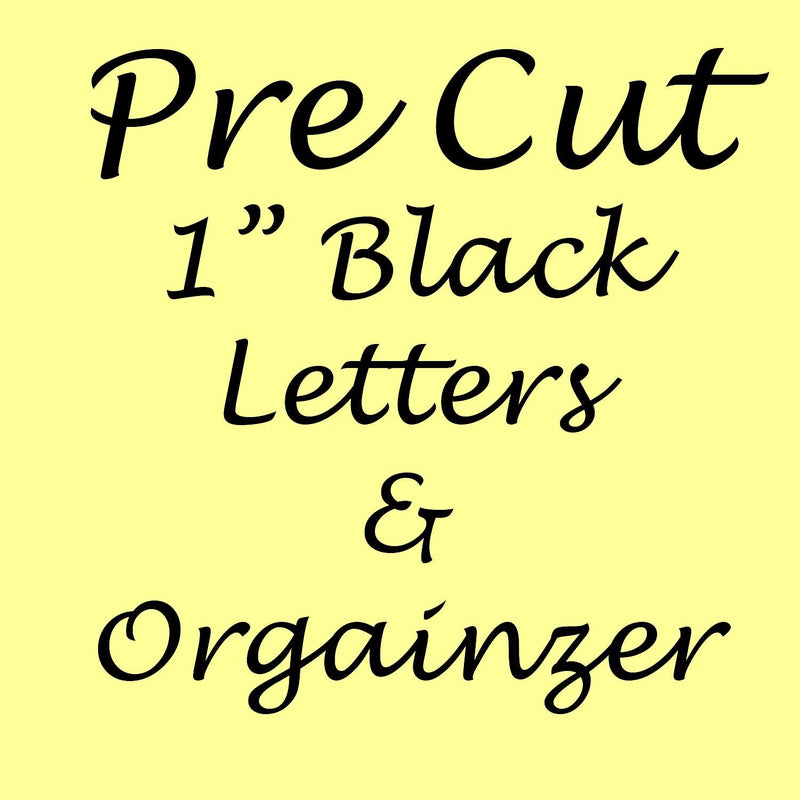 [Australia - AusPower] - Black Letters and Characters for Felt Letter Boards - 504 Characters, Fun Symbols and much more - Pre Cut Black One Inch Letters in Plastic Organizer. Approx 1 Inch Letters 