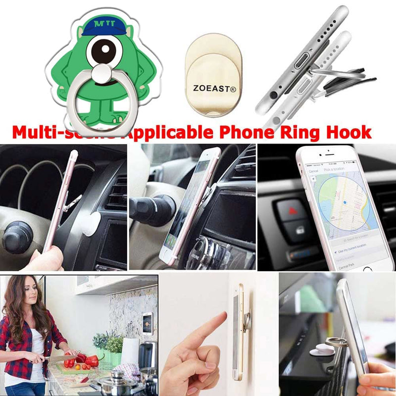 [Australia - AusPower] - ZOEAST(TM) 2pcs Factory Blue Mike Phone Ring Grip,Universal 360°Adjustable Holder Car Desk Hook Stand Stent Mount Kickstand Compatible with iPhone 13 Pro Max Plus Max Samsung iPad (2Pack Monster) 2Pack Monster 