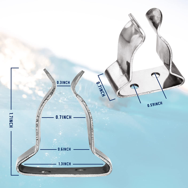 [Australia - AusPower] - Moxweyeni 4 Pieces of Stainless Steel Boat Hook Small Spring Clamp Holder Boat Oar Holders Marine Spring Clip Silver Bracket Clip 