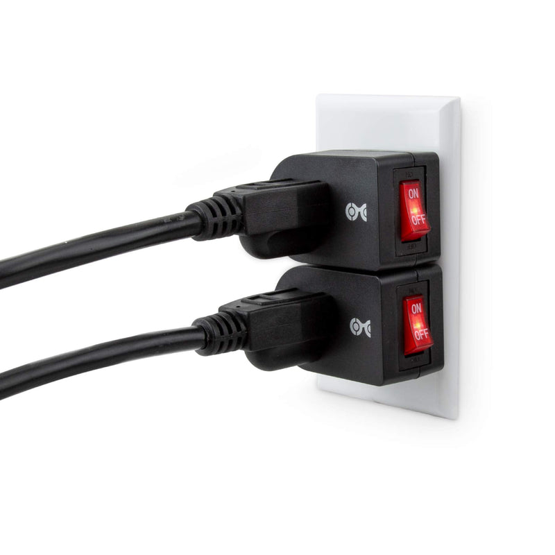 [Australia - AusPower] - Cable Matters 3 Pack Grounded Outlet with ON Off Switch, Single Outlet Switch/Plug Switch in Black 