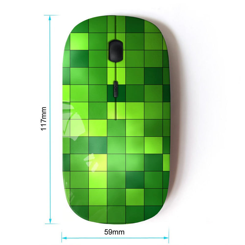 [Australia - AusPower] - KOOLmouse [ Optical 2.4G Wireless Mouse ] [ Pattern Checkered Green Bright Bling ] 