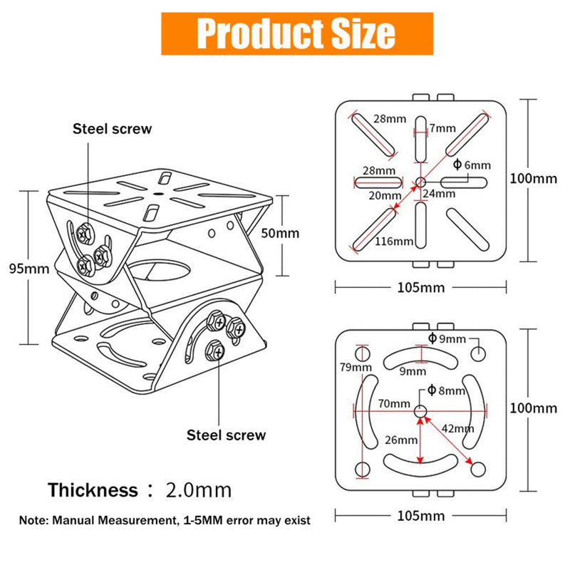 [Australia - AusPower] - FINXRoll CCTV Security Camera Universal Joint Mount, Monitoring Duckbill Holder Universal Joint Bracket Surveillance Security Camera Base Bracket for PTZ Dome Surveillance Camera 3-Axis Bracket 